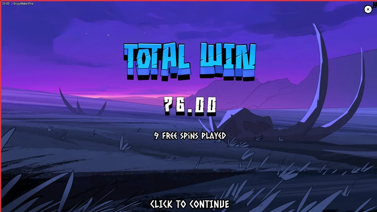 Grug Make Fire slot mobile gameplay interface